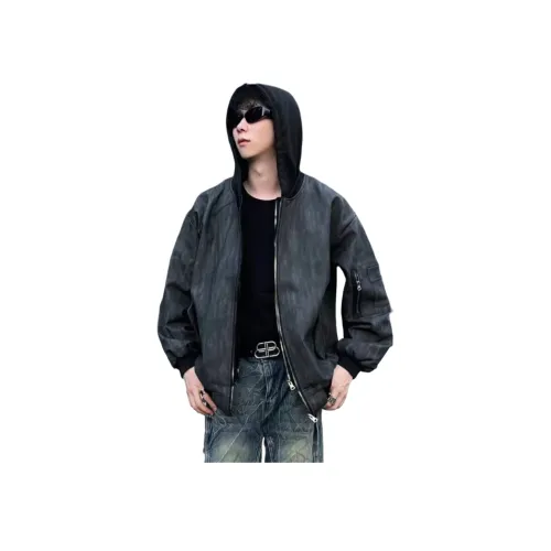 YGHOME OFFICIAL Черно-серый цвет унисекс куртки