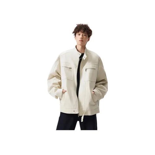 KAIZZGAO Экрю Мужские Куртки