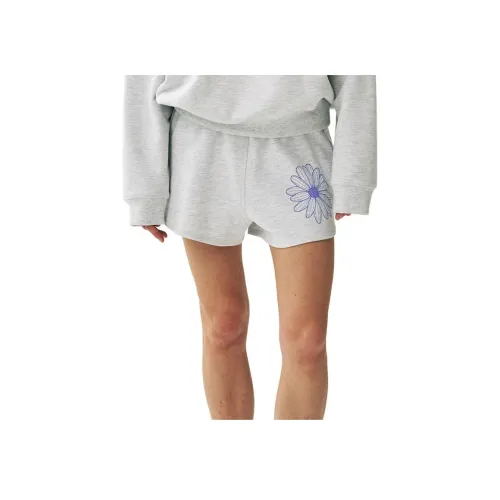 MARDI MERCREDI SS25 Мини Sweat Shorts Цветочный дизайн_Вереск Фиолетовый Повседневные шорты Корейский стиль Женские Вереск Фиолетовый