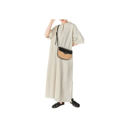 FREAK'S STORE Короткий рукав платье женское светло-серый