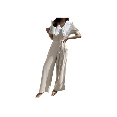 NANING9 Бежевые Женские Комбинезоны