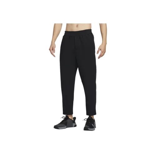 Nike Dri Fit 010 Черный/Темный дымчатый серый Мужские вязаные тренировочные штаны