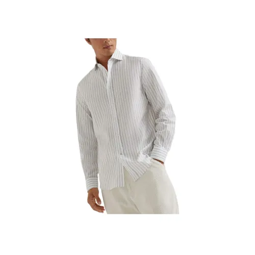 BRUNELLO CUCINELLI Белый Мужской Рубашки
