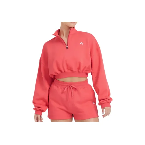 ONER ACTIVE All Day Легкий Crop 1 4 Zip Толстовка Женские Красный