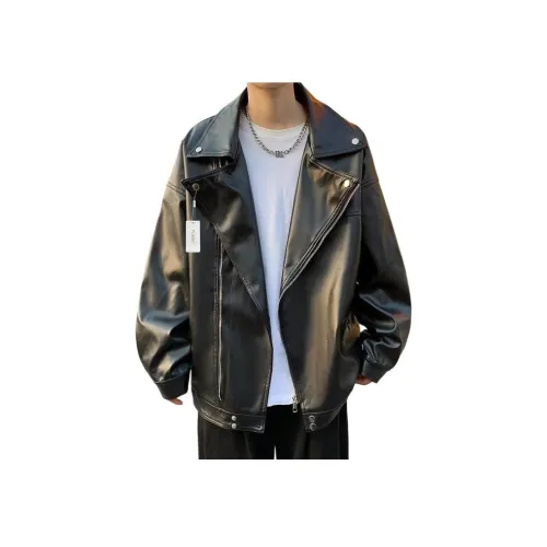 FUNST Черные Мужские Кожаные Куртки