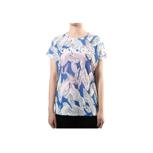 Adidas T-Shirt Женская Многоцветная Синяя Белая