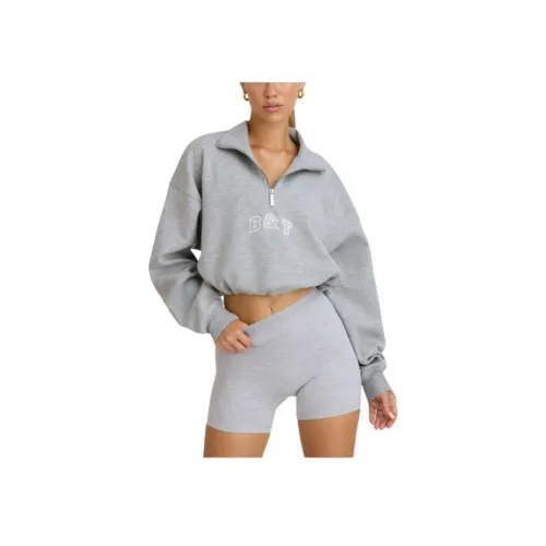 OH POLLY Quarter Zip Cropped Sweatshirt Women's
