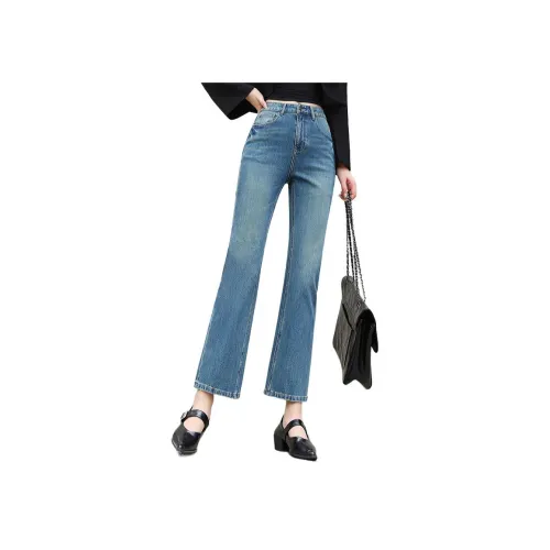 YUNGE Four WAY Эластичные Джинсы Женские Светло-Синий