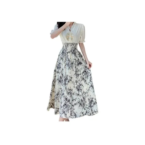 SIXUSICHOU Короткий рукав Платье Женское