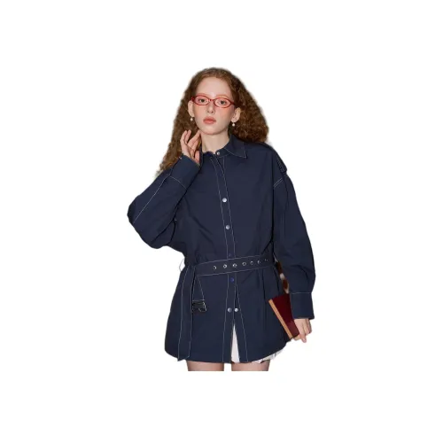 Coolhut Темно-синий Женский Тренч