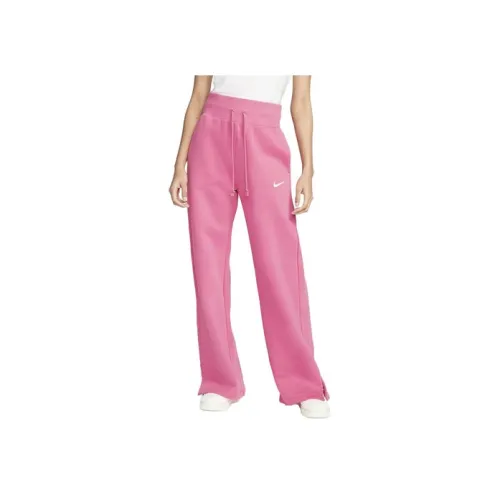 NIKE Розово-красные Женские Вязаные Тренировочные Брюки
