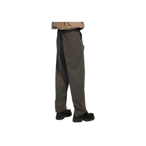 DECESOLO Gray Men's Casual Pants DECESOLO Серый Мужские Повседневные Брюки