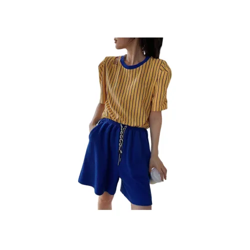 NANING9 Повседневные шорты женские синий