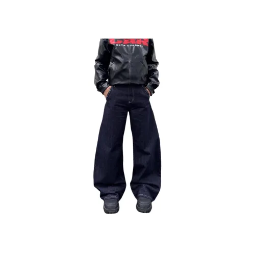 MORii Темно-синий Унисекс Джинсы