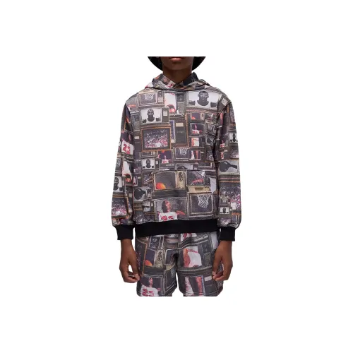 Джордан Полный принт С капюшоном Длинный рукав Детский