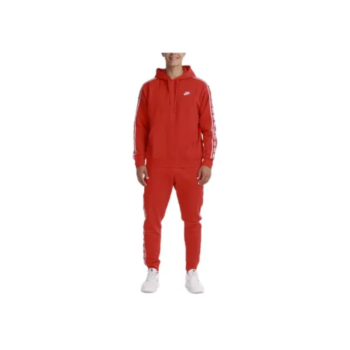 Ники Кleding Комплекты Red Men's Спортивные костюмы с толстовкой