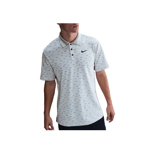 nike Dri Fit SS25 Поло Мужское Белое Серое