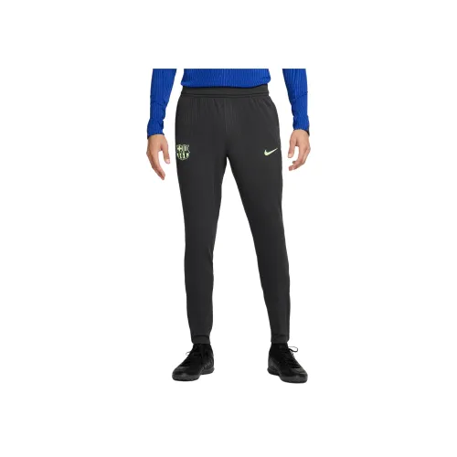 Nike FCDri Форма ADV FW24 Barcelona Strike Elite Третье Вязаные Тренировочные Штаны Мужские Темно-Серый Бронза Impact Желтый Зеленый