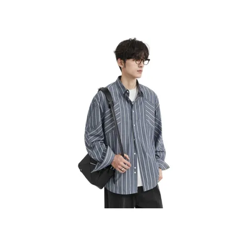 EARL JOEL Морской синий Полосы Унисекс Рубашки