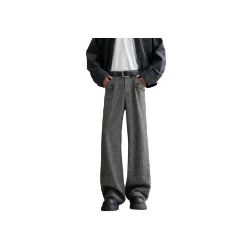 ZUOFEILI Gray Men's Casual Pants ZUOFEILI Серый Мужские Повседневные Брюки