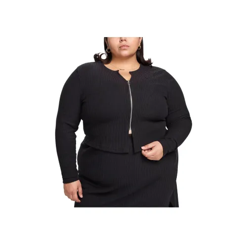Nike Full Zip Ribbed Cardigan Knit Women's Black Найк Фулл Зип Рибед Кардиган Трикотаж Женский Черный