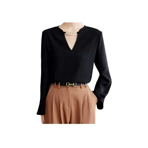 Lan Miao 2673 Черные Женские Рубашки