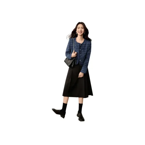 SENTUBILA Джинсовый синий Женский Короткий Пальто