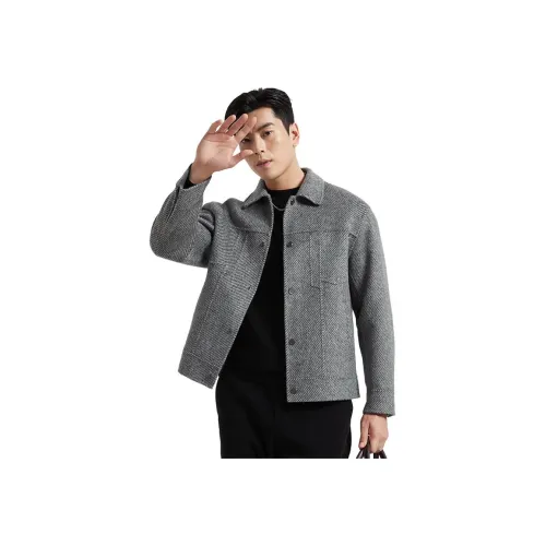 Ancient Shark Серый 16049512 Мужское пальто