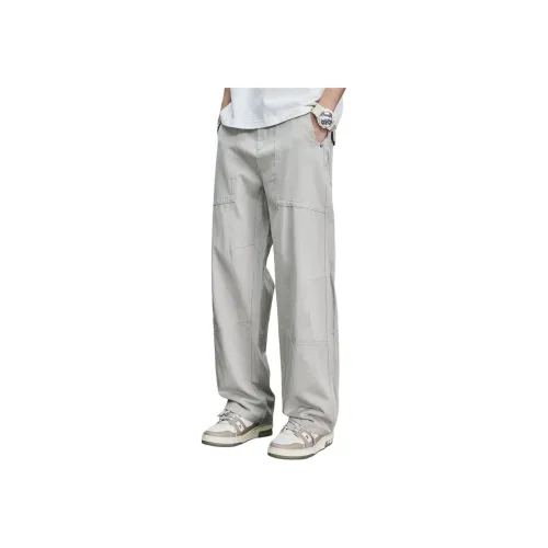 TONGXIANSEN Light Gray Men's Casual Pants TONGXIANSEN Светло-серые мужские повседневные штаны