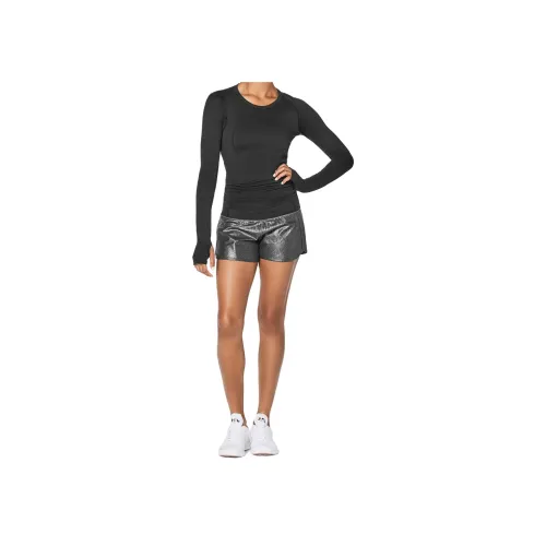 lululemon RUN TIMES Спортивные шорты Женские Серебристый Черный