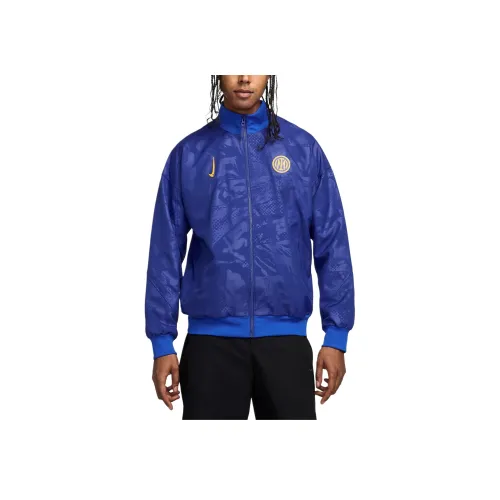 nike Inter MilanDri Форма Футбол FW24 Strike Third Anthem Куртки Пальто Мужской Темно-королевский синий Lyon Синий Университетский Золотой
