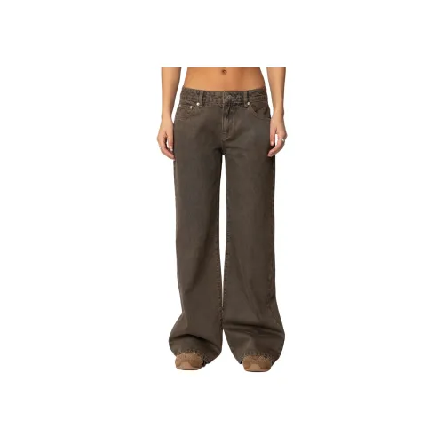 Edikted Zahra Грязь Wash Low Шаговый шов Джинсы Женские