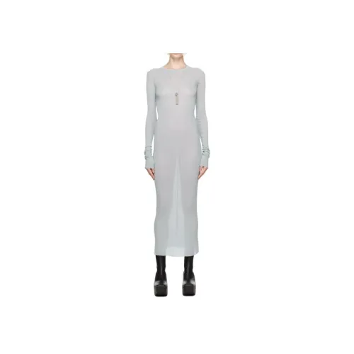 RICK OWENS Светло-синий Женские Длинные Платья с Рукавами