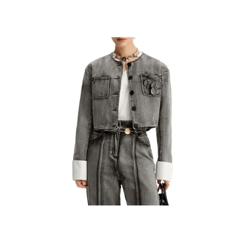 KARL LAGERFELD / Karl Lagerfeld Jeans Серый Женские Джинсовые Куртки