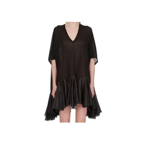 RICK OWENS Black Женские Короткие Платья с Рукавами