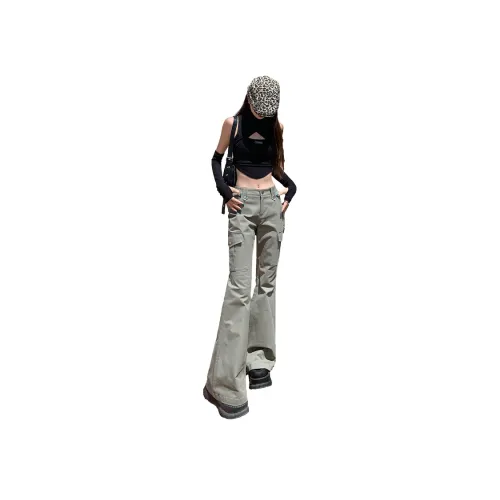 FHMY Повседневные брюки женские хаки зеленый