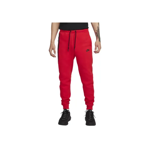 Nike Sportswear Tech Fleece Вязаные Тренировочные Штаны Мужские Университетский Красный