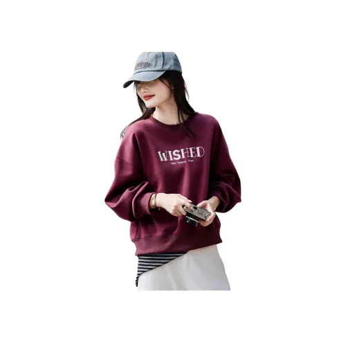SHANGJING Женские Свитшоты Бордового цвета