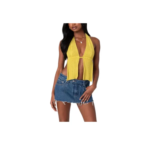 Edikted Caraway Ribbed KNIT Split Front Top Top на бретелях Женские