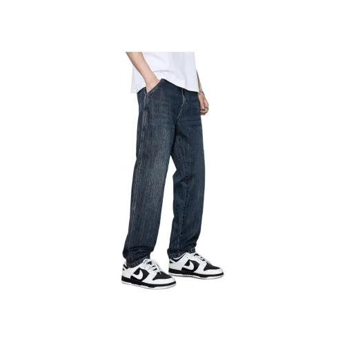 YINLANGSHIJIA Винтажные синие мужские джинсы