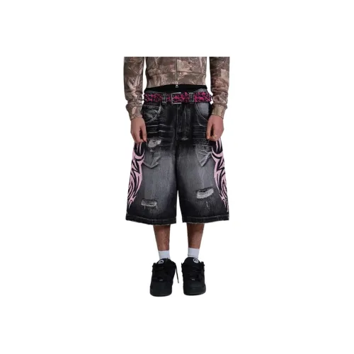 Jaded London Выстиранные Черные Мужские Джинсовые Шорты