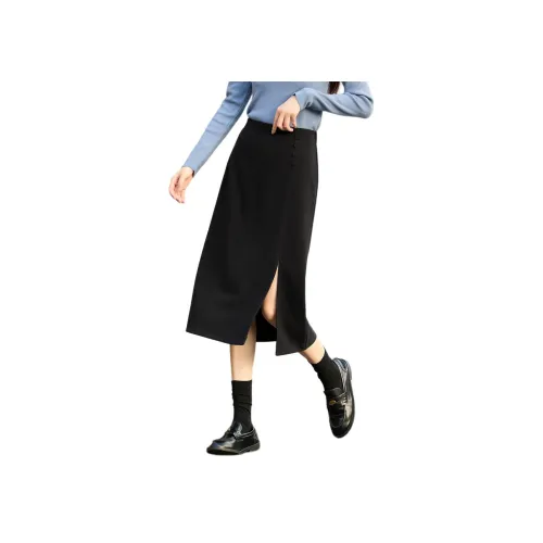 Mo Han Yi Mei Повседневный Длинный Юбка Женские Черный