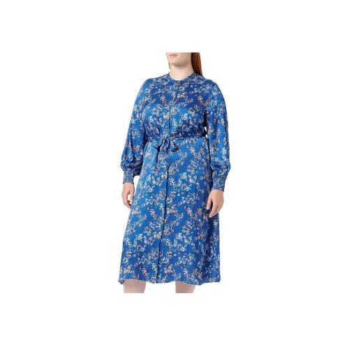 HUGO BOSS Blue Женские Длинные Платья с Рукавами