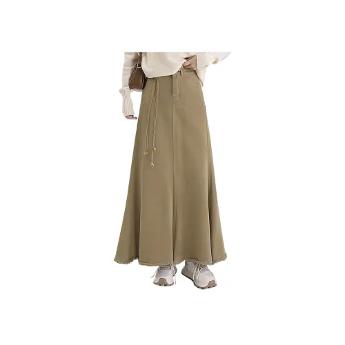 Cypress House Denim Длинная Юбка Женская Khaki