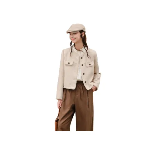 ZIHAN SS24 Куртки и Пальто Женские Бежевый Серый