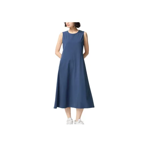 UNIQLO Без рукавов Платье Женское Морской синий