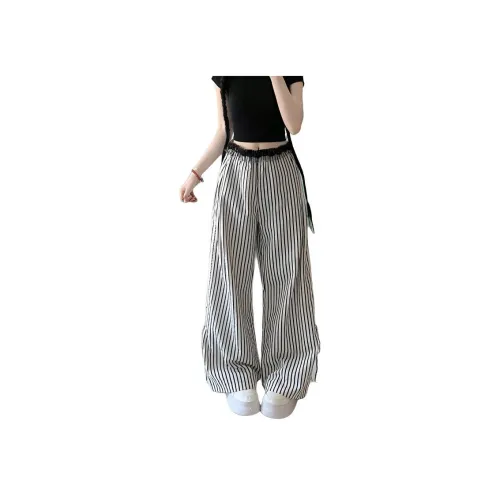 ZCDECO Черно-белые полосы Женские Повседневные Брюки