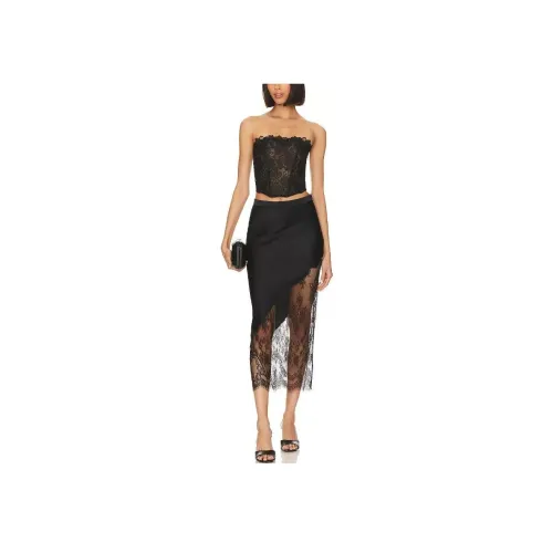 Fleur Du Mal Черные Женские Повседневные Длинные Юбки