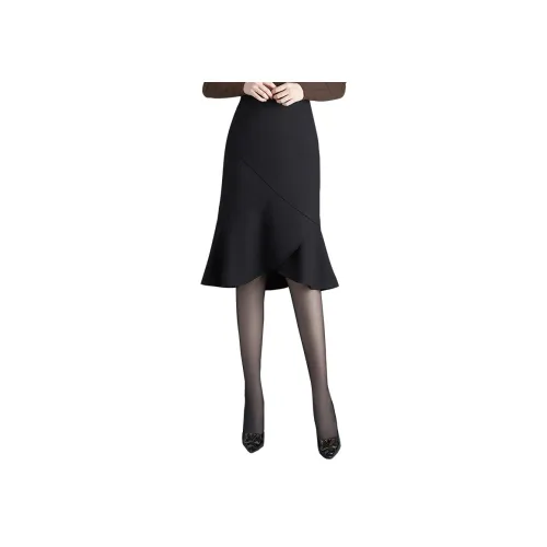 TOUCH Черная Женская Повседневная Длинная Юбка