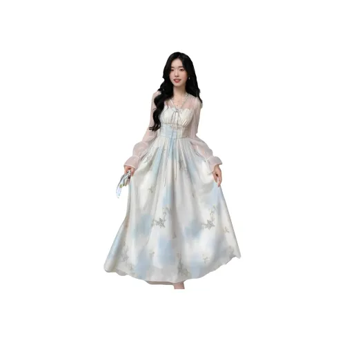 Little LU Studios Длинное платье с длинными рукавами женское